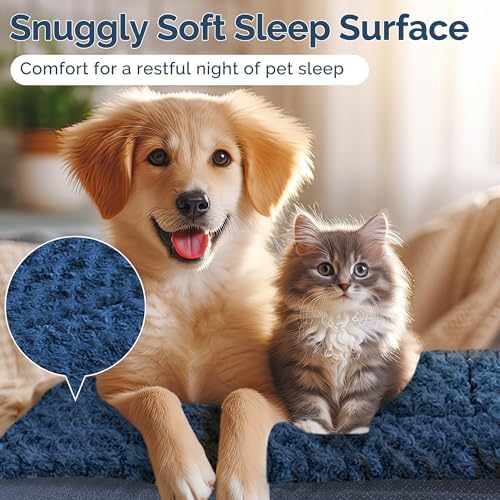 Dog Beds Crate Pad, Dog Bed Mat for Small/Medium/Large Dogs Sleeping, Soft, Durable, Washable & Anti-Slip Crate Pads, Reversible Dog Mat Bed Kennel Mat Cat Bed L(35”*23“*1.5”)
