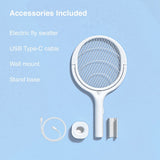 2-Pack Anne Diary Electric Bug Zapper Racket Mosquito Fly Gnat Wasp Killer USB Type-C Rechargeable Swatter Indoor Rotating Head