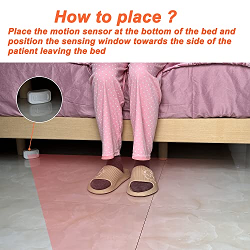 Upgrade Professional Bed Sensor Alarm and Fall Prevention for Elderly/Dementia and More,Caregiver Pager Motion Sensor with 5 Volume Level