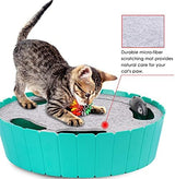Pawaboo Interactive Cat Toy with Running Mouse, Electronic Motion Cat Toy Automatic Teaser for Indoor Cats, Pop and Play Hide Seek Cat Toy Hunting Mouse for Pet Cat Kitten Play Fun Exercise, Lake Blue