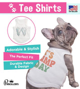 Poocii Cute Dog Clothes, Ribbed Tank Top T Shirt for Small, Medium or Large Pets, Breathable & Soft Cotton Blend (White, Reflective Angel, XXS)
