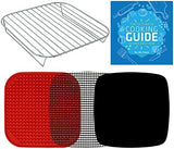 Air Fryer Rack Accessories Compatible with Ninja, Bella, Ultrean, Cosori, Secura, Insignia, Philips, Kalorik + More, Stainless Steel Extra Large XL Silicone Mat, Accessorios para Freidora de Aire