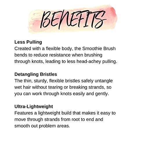 CALISTA Smoothie Hair Brush | Vented Design & Flexible Bristles Work in Wet & Dry Hair | Ergonomic Handle Detangles Without Pulling | Pain-Free Hair Accessories | All Hair Types (White)