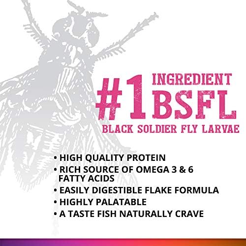 Fluval Bug Bites Color Enhancing Fish Food for Tropical Fish, Flakes for Small to Medium Sized Fish, 3.17 oz., A7348, Brown