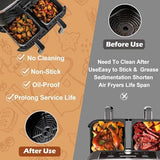2PCS Ninja Air Fryer Liners, Non-Stick Silicone Air Fryer Liners for Ninja DZ201/DZ401 DZ550 8-10 QT, Air Fryer Liners Baking Tray for Ninja Chefman COSORI 2 Basket Air Fryer, Air Fryer Accessories