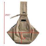 Leconpet Dog Sling Carrier Shoulder Bag for Pets with Mobile Phone Pocket Safety Buckle Security Lock, Suitable for Puppy, Small Dogs, and Cats for Outdoor Travel (Khaki)