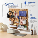 Keepo Pegboard Combination Kit, Pegboards and Accessories Modular Hanging for Wall Organizer, Crafts Organization, Ornaments Display, Nursery Storage, Peg Board (Tan Brown, 22″×22″)