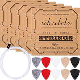CHENGU 5 Sets Nylon Ukulele Strings with 10 Ukulele Felt Picks Strings Accessories Kit for Soprano (21 Inch)/ Concert (23 Inch)/ Tenor (26 Inch)
