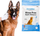 No Rinse Pet Wipes, Rinse Free Shampoo Mittens for Dogs and Cats, Bath Wipes for Bathing and Washing Pets, Hypoallergenic No Rinse Wash Mitt for Grooming, Lather Wipe Dry - 15 Pack