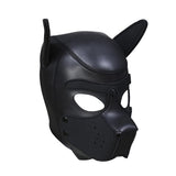 Neoprene Puppy Hood Camo Full Face Mask Cosplay Costume Dog Head Masks (Black)