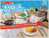 Melissa & Doug 22-Piece Play Kitchen Accessories Set - Utensils, Pot, Pans, and More , White