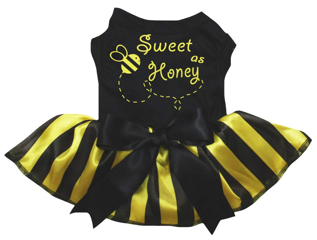 Petitebella Sweet As Honey Puppy Dog Dress (Black, Small)