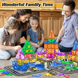 104 PCS Magnetic Tiles Road Set With Car Toys, STEM Magnet Building Blocks for Kids Toddler Toys Games, Christmas Birthday Gifts for 3+ Year Old Boys Girls, Car Enthusiasts and Classroom Must Haves