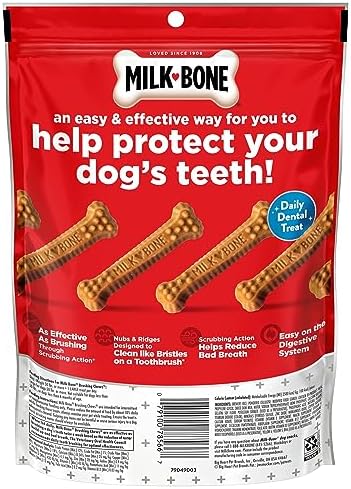 Milk-Bone Original Brushing Chews, 6 Large Daily Dental Dog Treats (Pack of 5) Scrubbing Action Helps Clean Teeth