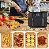 Air Fryer Disposable Paper Liner for Ninja Dual,125PCS Non-Stick Air Fryer Liners Rectangle 8.6x 5.5'', Air fryer Parchment Liners for Ninja DZ201, Ninja Foodi Dual Air Fryer Accessories Baking Paper