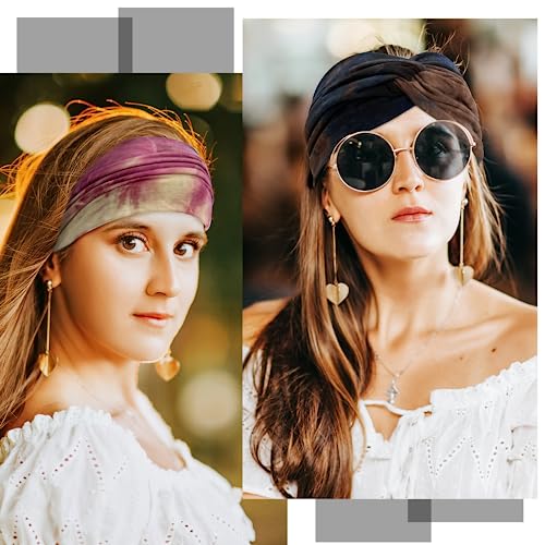 S&N Remille Wide Boho Headbands for Women Extra Large Turban Headband Hairband Hair Twisted Knot Accessories 3 Pack