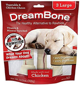 DreamBone Large Chews With Real Chicken, Rawhide-Free Chews For Dogs, Treat Your Dog to a Rawhide Free Chew, 3 Count