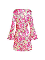 Deerjoke 60s 70s Disco Outfit Hippie Costume Women, 1970 Style Clothes Dress Peace Sign Accessories Jewelry Halloween (Pink, X-Large)
