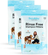 No Rinse Pet Wipes, Rinse Free Shampoo Mittens for Dogs and Cats, Bath Wipes for Bathing and Washing Pets, Hypoallergenic No Rinse Wash Mitt for Grooming, Lather Wipe Dry - 15 Pack