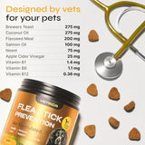 Flea and Tick Prevention for Dogs - Dog Flea Treatment Chews - Immune Support Flea and Tick Chewables for Dogs - Dog Flea & Tick Control Supplement - All Breeds & Ages - Vet Formulated - Soft Treats