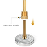 MEANLIN MEASURE 1/2" NPT Bimetal Thermometer for Hot Water, Boilers and Pipes, 3" Dial, 6" Lead-Free Brass Stem, Temperature Range 0-250°F/-20-120°C, Accuracy 2%, Center Back Mount