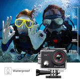 AKASO EK7000 Pro 4K30fps Action Camera with Touch Screen EIS 131ft Waterproof Underwater Camera Remote Control 5X Zoom with Helmet Accessories Kit (with 128GB MicroSD Card)