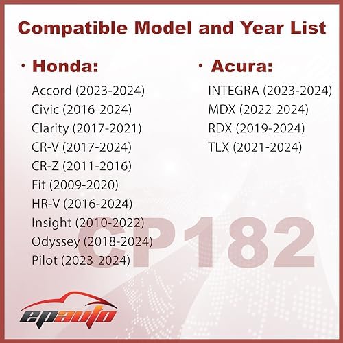 EPAuto CP182 (CF11182) Replacement for Honda Premium Cabin Air Filter includes Activated Carbon