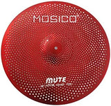 Low Volume Cymbal Mute Cymbal Pack Red 6 Pieces 10" Splash+14"hi-hat+16"crash+18"crash+20"ride FREE Cymbal Bag Silent Cymbals for Practice Drum Set