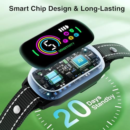 2 Pack Bark Collar, Rechargeable Dog Bark Collar for Large Medium Small Dogs, Smart Training Collar with 5 Adjustable Sensitivity Beep Vibration Harmless Shock, Anti Barking Device for Dogs