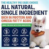 Whole Pig Ears for Dogs Large - 6 Pack Long Lasting Dog Chews – One Ingredient Delicious All Natural Flavor – Easy to Digest Dog Treats for Large Dogs - Great for Teeth and Gums