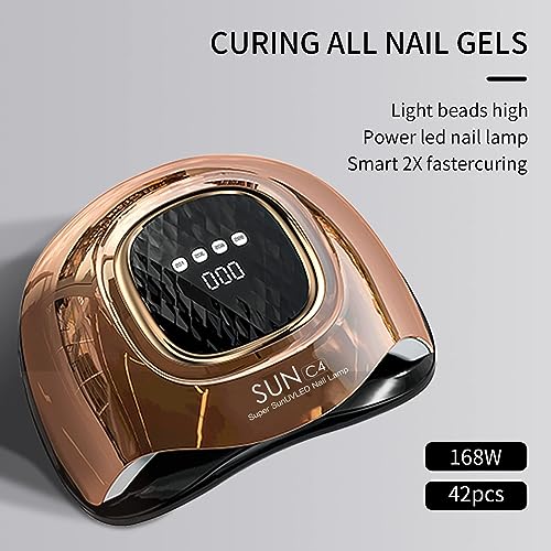 UV Light for Nails,288W UV Nail Dryer LED Light for Gel Polish-4 Timers Professional Nail Art Accessories,Curing Gel Toe Nails