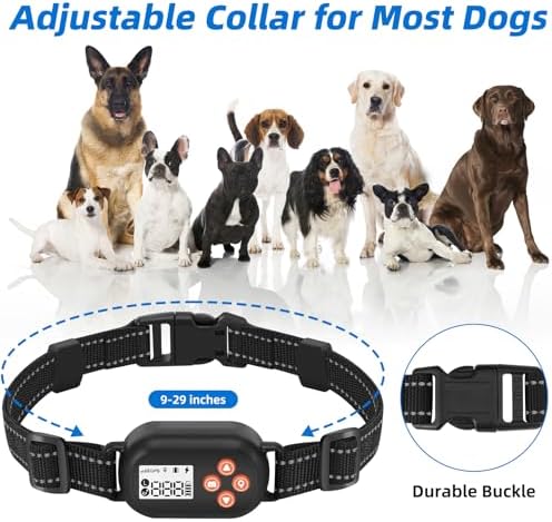 GPS Wireless Dog Fence, Pet Electric Containment System, IPX6 Waterproof/Rechargeable Collar, Beep/Vibration/Shock Correction Mode, for Dogs Over 10 Lbs