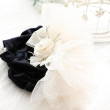 AZA Dog Wedding Dresses for Small Dogs Skirt Lolita Puppy Clothes Princess Costume Pet Girl Cat Cute Bow Lace Coat Outfits Summer Costumes (XL,Black-White)