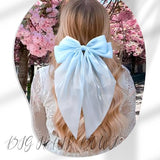 10 PCS Big Hair Bows for Women Girls,TOKUFAGU Large Hair Ribbon Bow Barrette Clips for Girls,Hair Bows with Long Tail Vintage French Hair Accessories for Women (Polished satin surface)