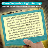 MagniPros 5X Large LED Page Magnifier for Reading Magnifying Reader with 3 Color Lighting Modes & Anti-Glare Lens to Reduce Eye Strain-Perfect for Small Prints, Aging Eyes, Low Vision and Seniors