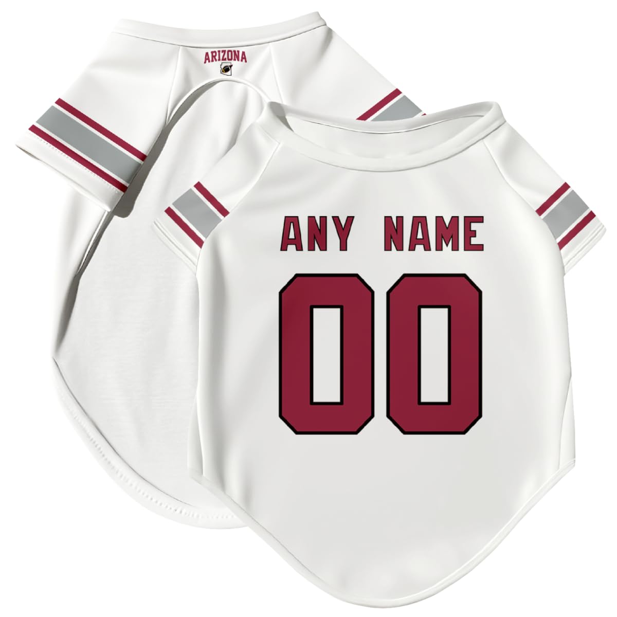 ANTKING Arizona Dog T-Shirt Jersey Style Pet Clothes Personalized Custom Name and Number Gifts