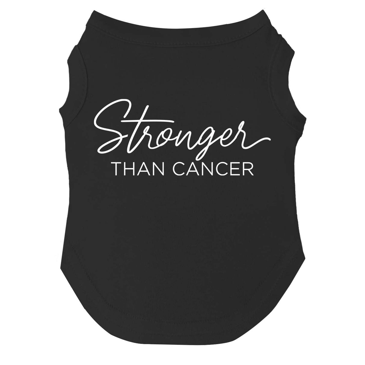 Stronger Than Cancer Dog Tee Shirt | Sleeveless | Cancer Awareness | Hope | Support | Ribbon (Black, X-Small 1020)