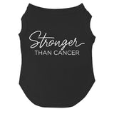 Stronger Than Cancer Dog Tee Shirt | Sleeveless | Cancer Awareness | Hope | Support | Ribbon (Black, X-Small 1020)