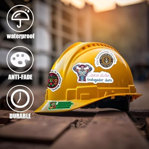 Mexican Hardhat Sticker Set - Funny Stickers Pack for Tools, Helmets, Water Bottles - Great for Men, Adults, Ironworkers, Linemen, Oilfield Workers, Electricians