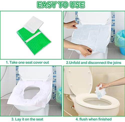 YGDZ Toilet Seat Covers Disposable, 110pcs Flushable Travel Disposable Toilet Seat Covers for Adults Kids Potty Training, Travel Essential Accessories for Airplane, Road Trips, Camping