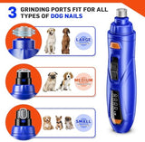 Dog Nail Grinder Super Quiet Dog Nail Trimmers 3 Grinding Wheels 3 Speed Rechargeable Pet Nail Grinder LED Display Dog Nail Clippers Kit for Large Medium Small Dogs Cats Dog Nail File Toenail Clippers