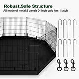PJYuCien Dog Playpen - Metal Foldable Dog Exercise Pen, Pet Fence Puppy Crate Kennel Indoor Outdoor with 8 Panels 30”H & Top Cover and Bottom Pad for Small Medium Pets