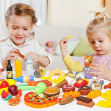 Play Food Sets,143Pcs Play Kitchen Accessories,Toy Food for Toddler, Fake Food Toys with Storage Bag, Pretend Food for Kids , Toy Kitchen Accessories for Boys Girls, Daycare Educational Toy