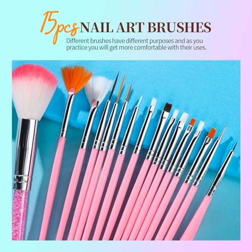 Teenitor Nail Art Kit, Nail Art Tools with Nail Art Brushes, Nail Design Kit, Nail Dotting Tools, Nail Stickers, Nail Rhinestones, Nail Art Foil, Nail Art Tapes, Nail Accessories For Nail Art