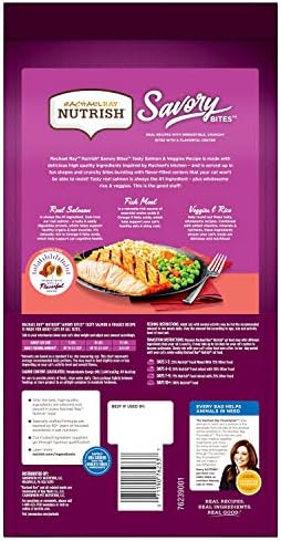 Rachael Ray Nutrish Savory Bites Dry Cat Food, Tasty Salmon & Veggies Recipe, 5 Pound Bag