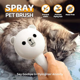 Cat Steam Brush, Self Cleaning Pet Spray Hair Removal Comb with Release Button, 3 In 1 Cat Brush for Indoor Cats, Waterproof Pet Grooming Brushes for Long Short Haired Dogs Cats