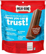 Milk-Bone Comfort Chews, Rawhide Free Dog Treats with Unique Chewy Texture and Real Beef, 9 Chews (Pack of 4), Easy on Digestive System
