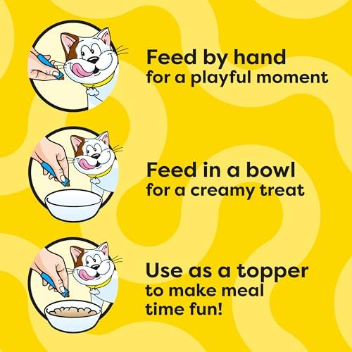 Temptations Creamy Puree with Beef Liver and Cheese, Variety Pack of Lickable, Squeezable Cat Treats, 0.42 oz Pouches, 24 Count
