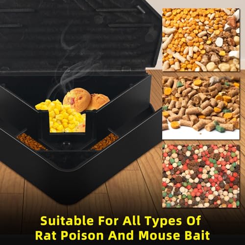 Jahy2Tech 16 Pcs Mouse Bait Station with Keys Indoor Outdoor for Rats Mice Rodents, Reusable Mouse Poisoning Bait Blocks, Safe for Children & Pets