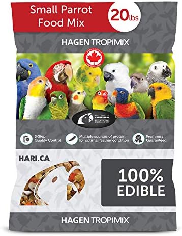 Hari Hagen Tropimix Enrichment Food for Small Parrots, 20 lb. (9.07 kg) - HARI Small Parrot Food with Seeds, Fruit, Nuts, Vegetables, Grains, and Legumes